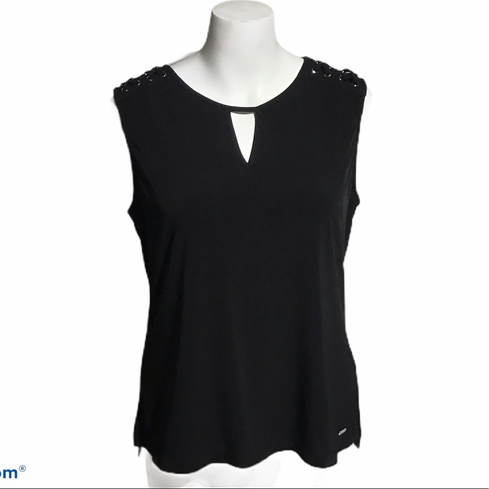 CALVIN KLEIN SLEEVELESS TOP SHOULDER DETAIL